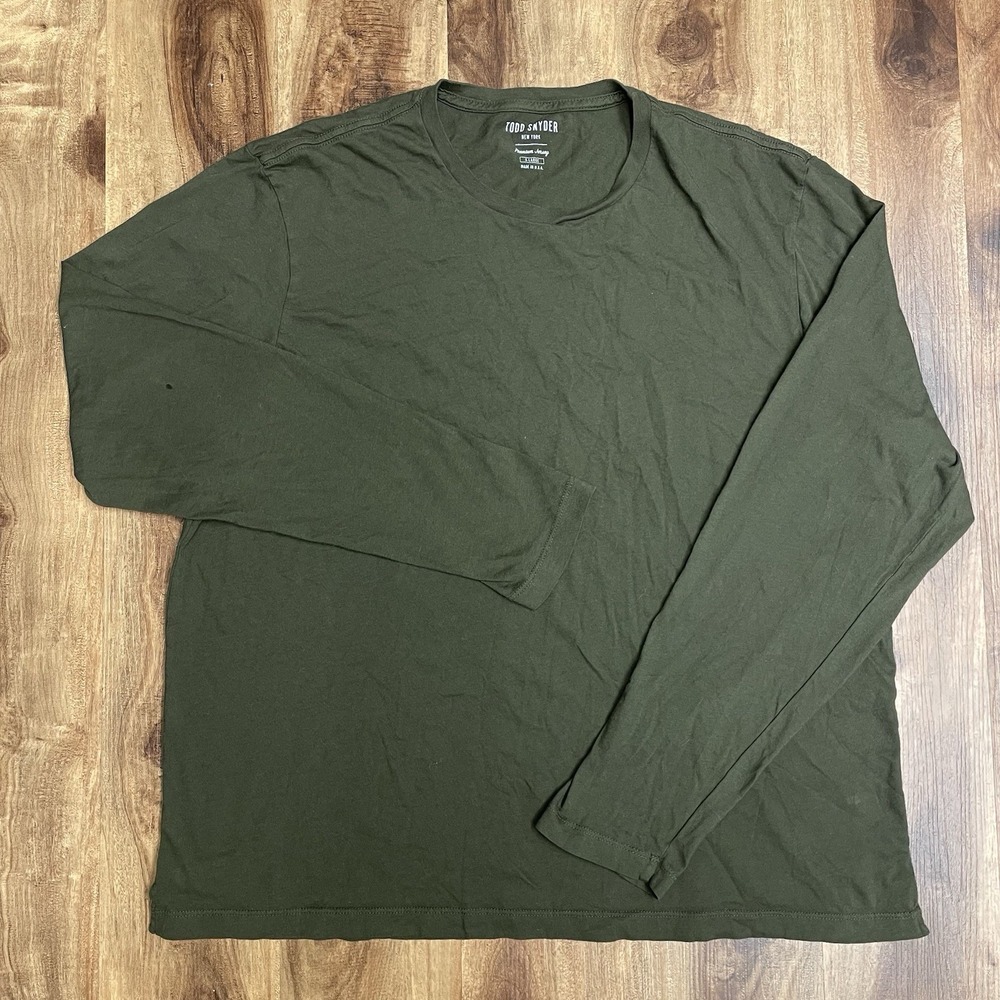 Todd Snyder XL Made in USA Premium Jersey T-Shirt Green Long Sleeve Cotton